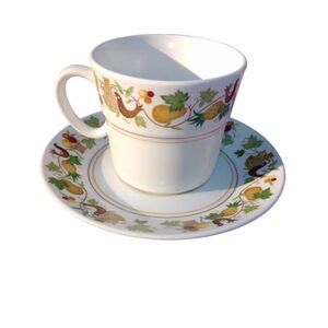 Noritake Japan cup and saucer set. discontinued pattern homecoming 9002